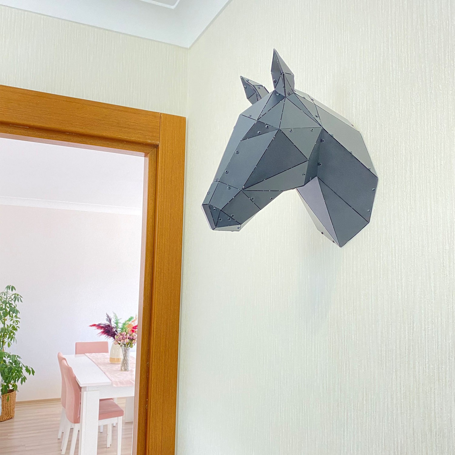 HORSE V1 |3D Metal Horse Head Wall Decor, Wall Art, Pet Decor -M