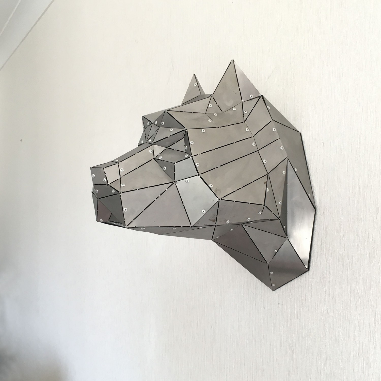 PITBULL | 3D Metal  Pitbull Kafa Hayvan Evcil Hayvan Kliniği Duvar Dekoru -M