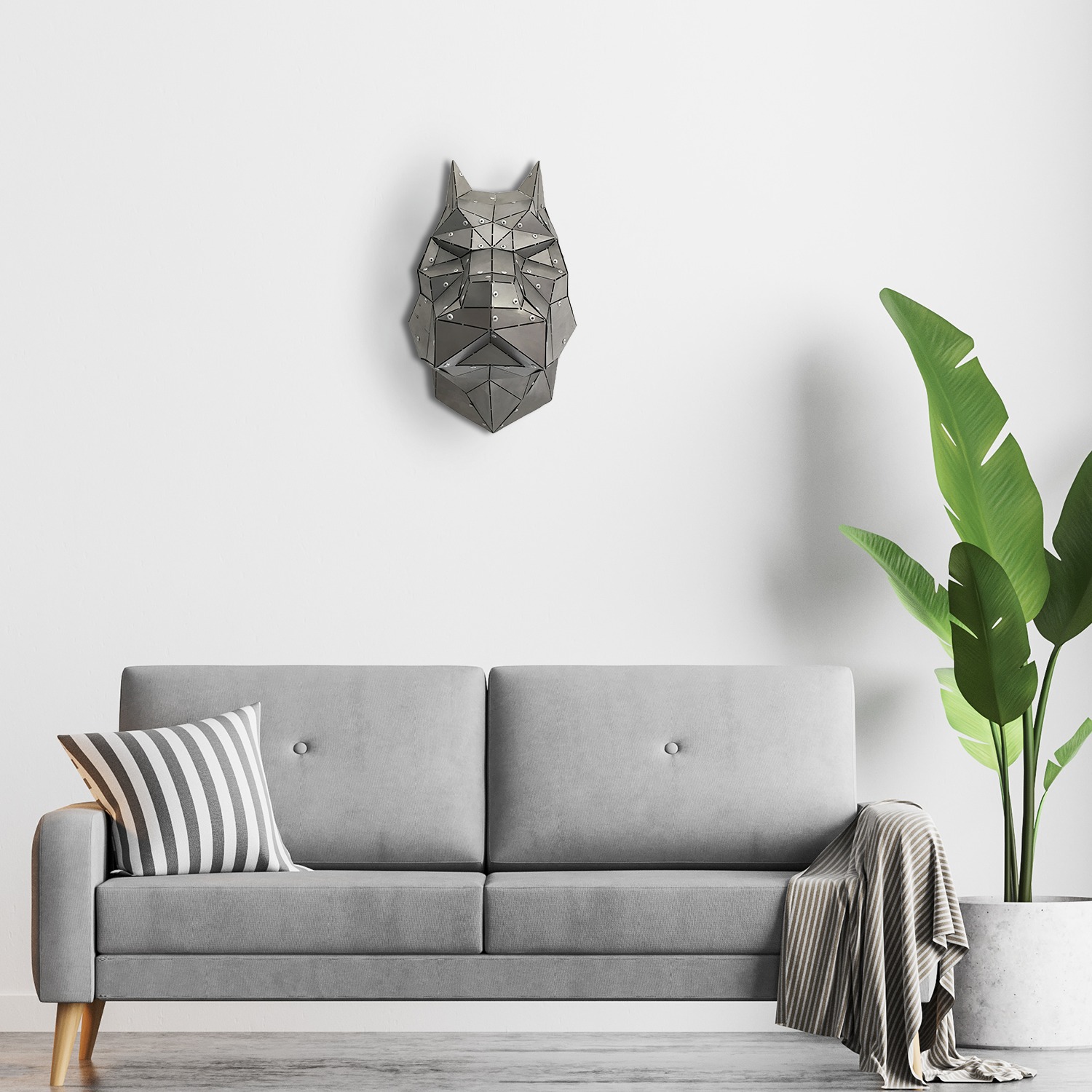 PITBULL | 3D Metal  Pitbull Kafa Hayvan Evcil Hayvan Kliniği Duvar Dekoru -M