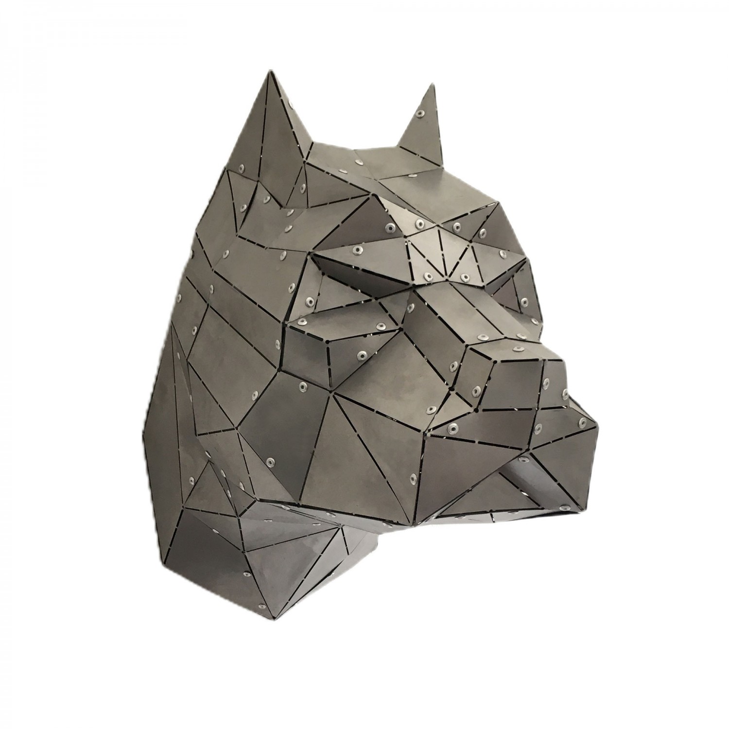 PITBULL | 3D Metal  Pitbull Kafa Hayvan Evcil Hayvan Kliniği Duvar Dekoru -M