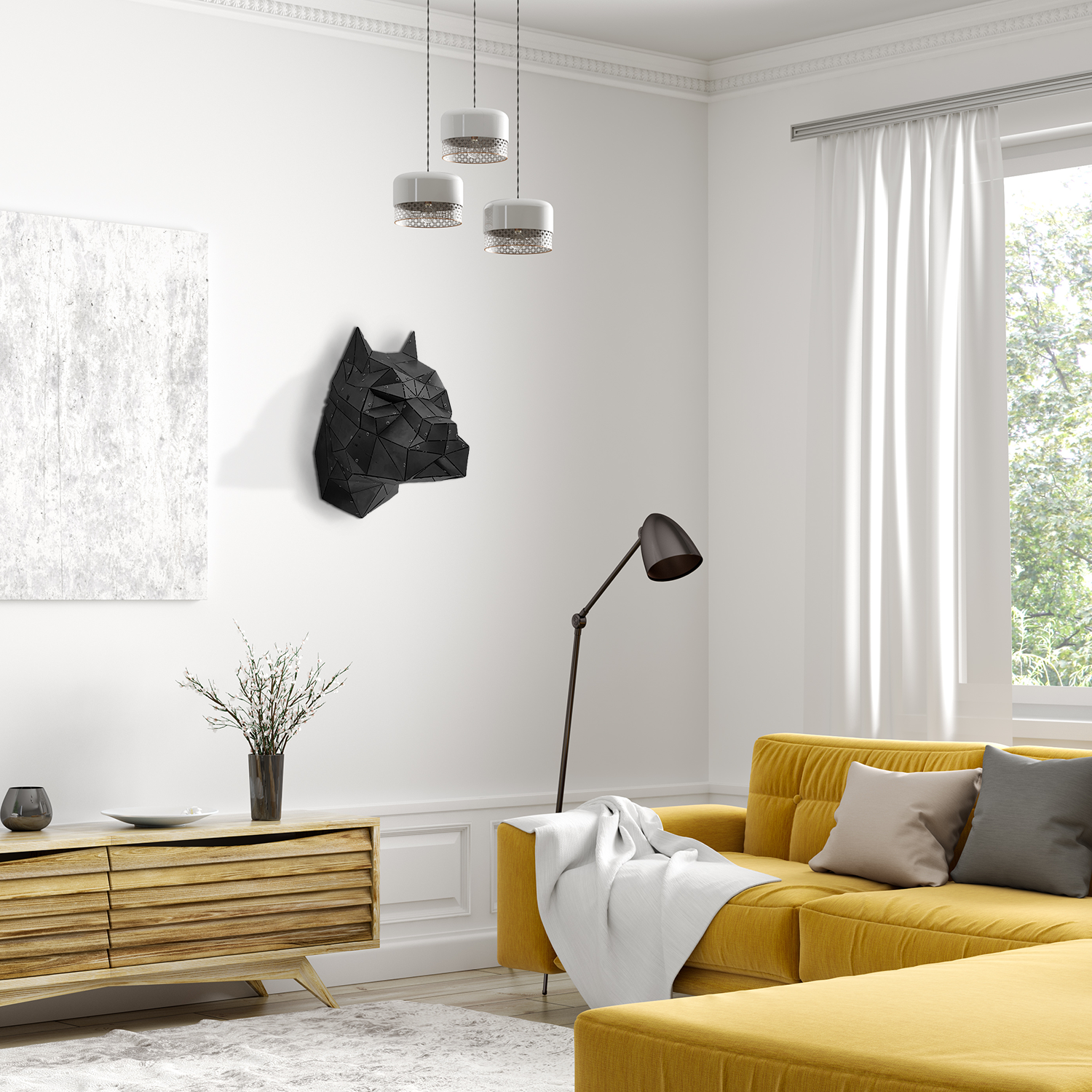 PITBULL | 3D Metal  Pitbull Kafa Hayvan Evcil Hayvan Kliniği Duvar Dekoru -M