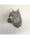 PITBULL | 3D Metal  Pitbull Kafa Hayvan Evcil Hayvan Kliniği Duvar Dekoru -M
