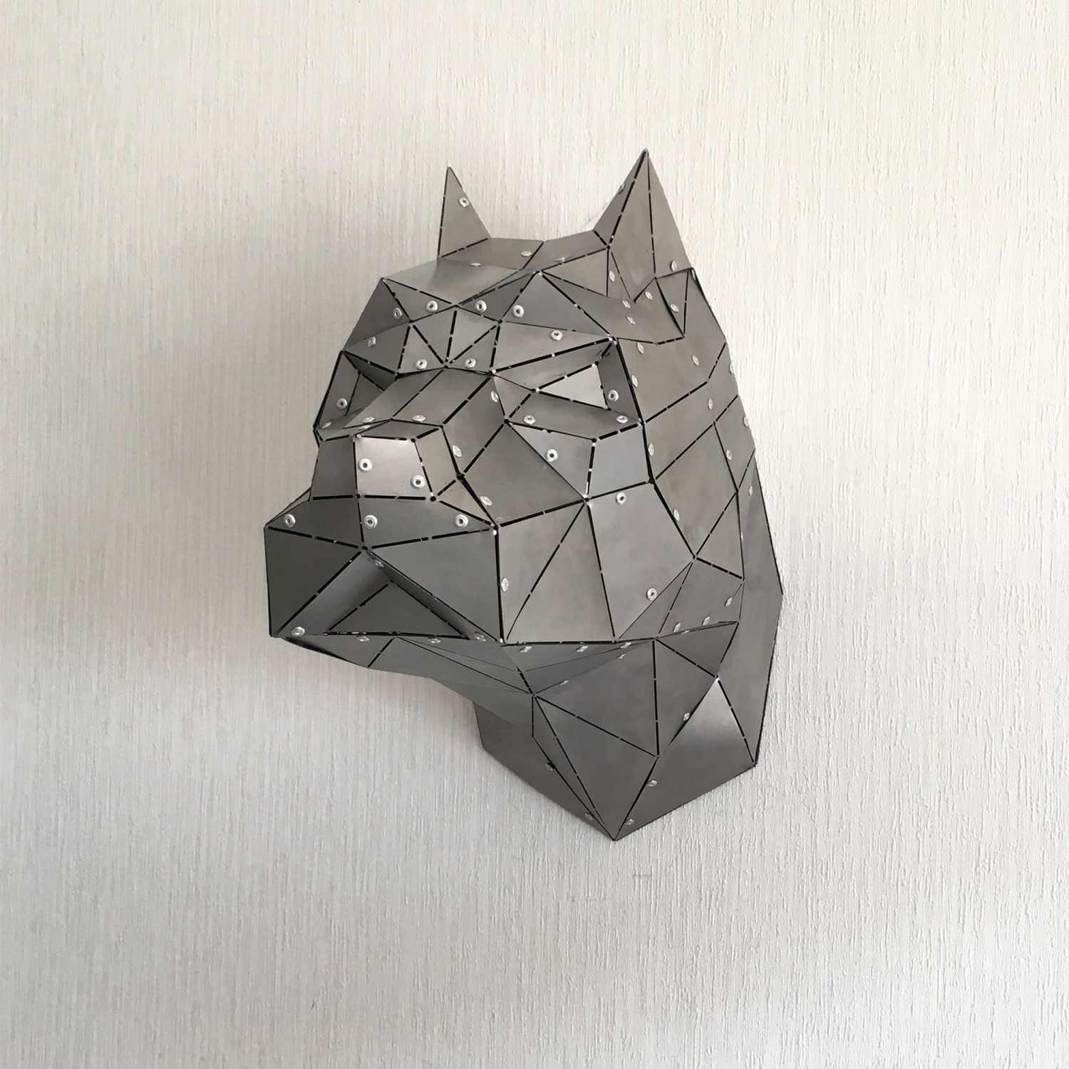 PITBULL | 3D Metal  Pitbull Kafa Hayvan Evcil Hayvan Kliniği Duvar Dekoru -M