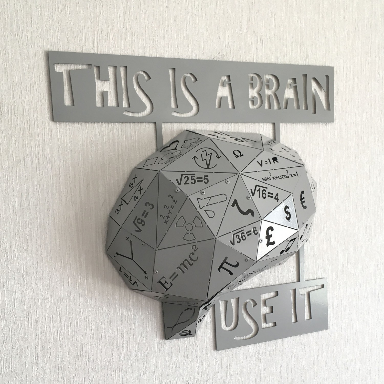 DIES IST EIN GEHIRN V1 | 3D Metal Gehirn-förmige Wanddekoration-M